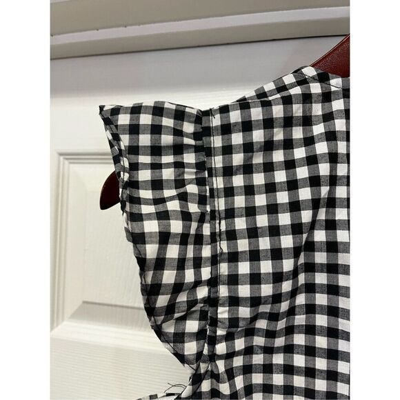 BCBGeneration Black & White Gingham Cut Out Wide Leg Jumpsuit Sz 10 NWT - Picture 10 of 11